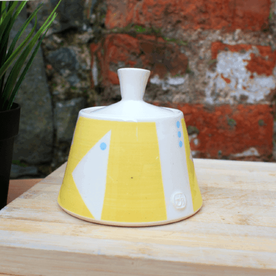 Sunshine Yellow Geo Sugar Bowl