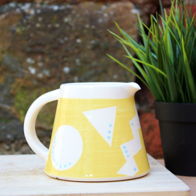 Sunshine Yellow Geo Milk Jug