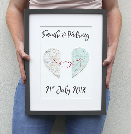 Love Knot Personalised Map Artwork Love Knot Personalised Map Artwork
