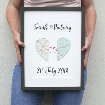 Love Knot Personalised Map Artwork