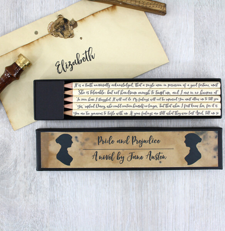 Pride and Prejudice Jane Austen Quote Pencils