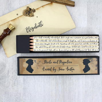 Pride and Prejudice Jane Austen Quote Pencils