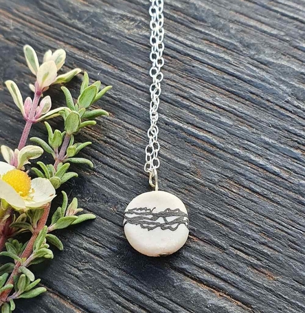 Porcelain landscape necklace