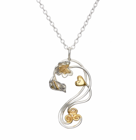 Éireann Pendant + 14ct Gold Elements