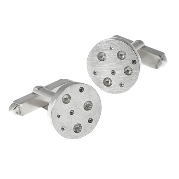Moon Crater cufflinks - sterling silver
