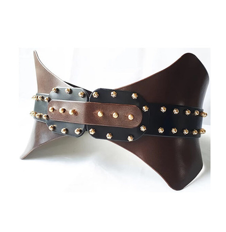 Peaked Corset - Chocolate & Black