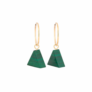 Hoop Earrings - Malachite