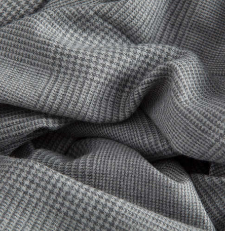 Glen Check Wide Scarf in Light Grey