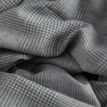 Glen Check Wide Scarf in Light Grey